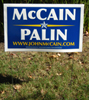 McCain Palin Yard Sign